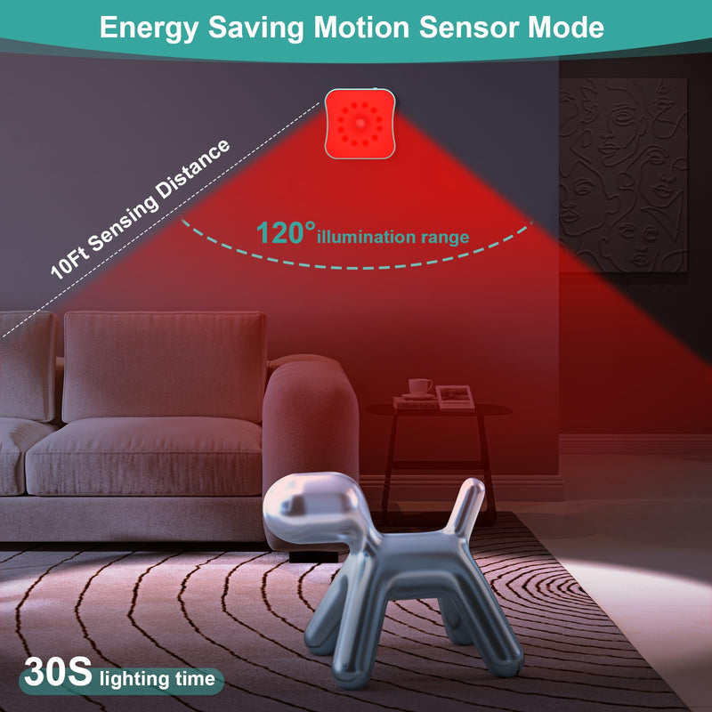 [Australia - AusPower] - ZOCIFINER Red Motion Sensor Night Lights, Wireless Stick On Motion Sensor Red Night Lights, Rechargeable Red Night Lights for Stair Hallway Bathroom Bedroom, 4Pack 