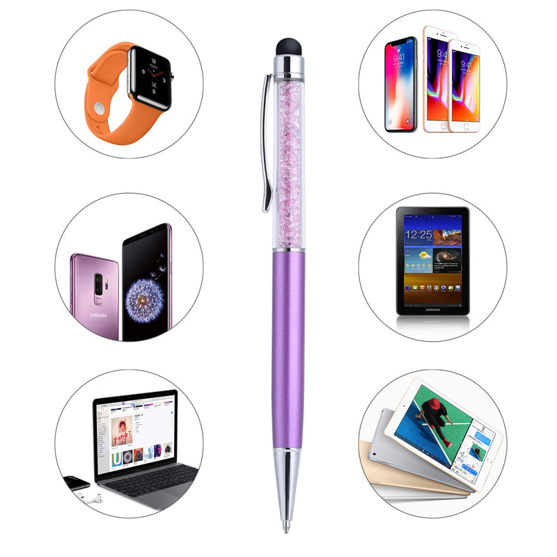 [Australia - AusPower] - Stylus Pens, OKRAY 6 Pack 2-in-1 Combo Slim Crystal Touch Pen Ballpoint with Black Ink Compatible with Pad/Tablet, iPhone, Android, Samsung Galaxy, HTC, Nexus and All Touch Screen Devices 