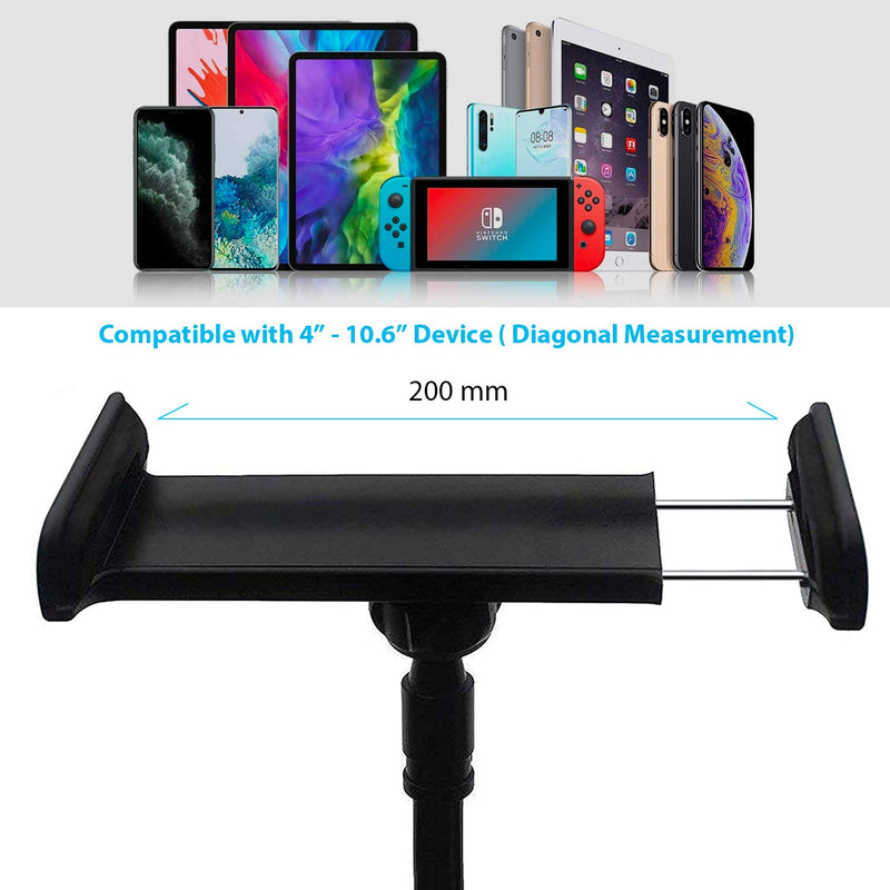 [Australia - AusPower] - Zuslab Tablet Cell Phone Bracket Adjustable Universal Gooseneck Bed Lazy Holder Stand Mount - Flexible Arm 360 Mount Clip Bracket Black 