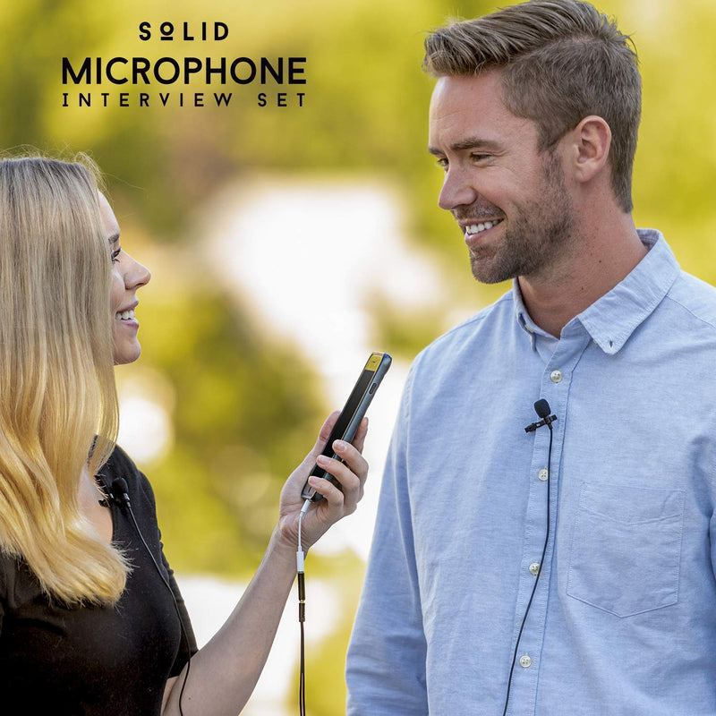 [Australia - AusPower] - Clip On Lavalier Lapel Microphone 2 Pack Set - iPhone & Android Compatible 