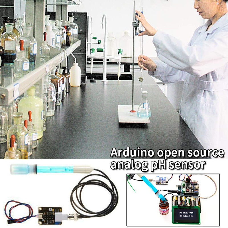 [Australia - AusPower] - KASCLINO Analog pH Sensor Meter Kit, Meter Monitoring Analog PH Sensor Kit Shield Probe Board Cable for A rduino(as Shown) As Shown 