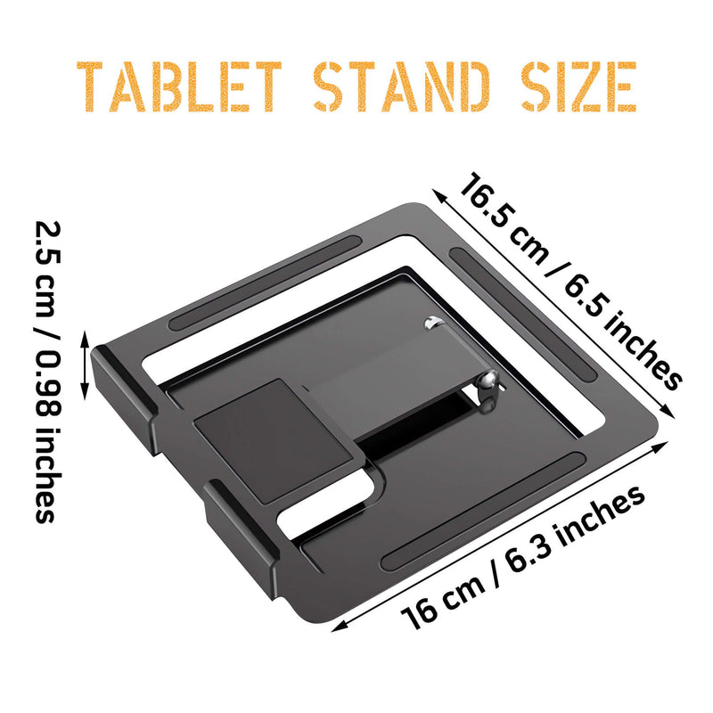 [Australia - AusPower] - TBITD Tablet Stand for Desk - Foldable Holder for iPad Pro, Air, Mini - Adjustable Viewing Angles & Heights - Compact, Lightweight Design for Travel Use - Compatible with 7-12.9 Inch Tablet PCs Black 