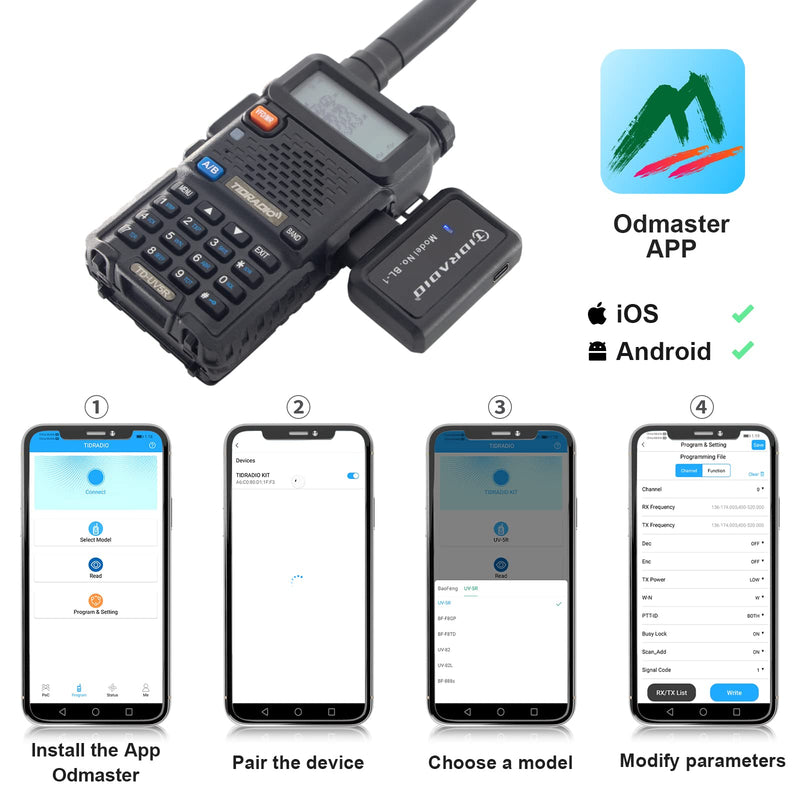 [Australia - AusPower] - TIDRADIO Ham Radio Wireless Programmer Adapter Phone APP Programming for Baofeng uv-5r No Driver Issues Adapt to Multiple Models 2 Way Radio uv-5r Series Instead of Program Cable 1 Pack… 