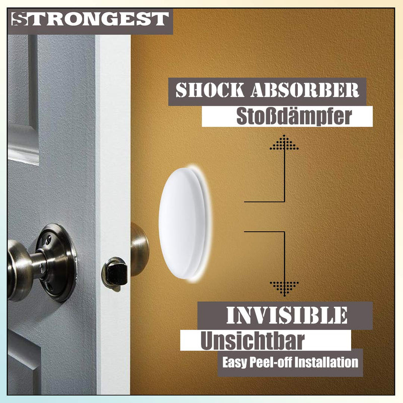 [Australia - AusPower] - Strongest Wall Door Handle Stopper 2" Set. 6 Pieces of Clear Rubber Door Knob, Round Wall Shield Cushion. Quiet Wall Protector for Door Handle. Guard Door Bumper Wall Protector Silencer. Self Adhesive 