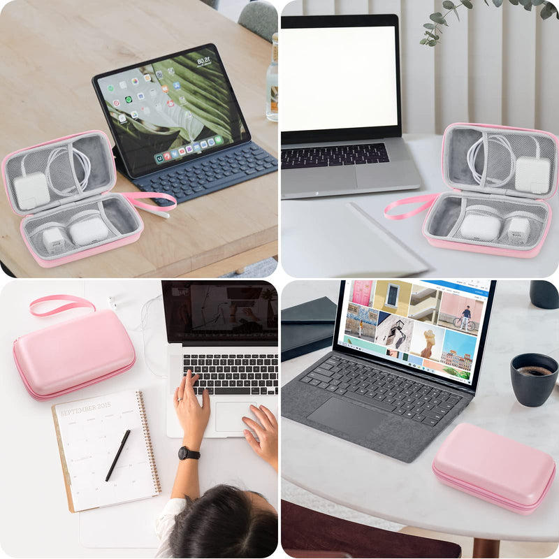 [Australia - AusPower] - GeeRic Case Compatible with MacBook Pro Accessories, Travel Cable Organizer Bag Pouch Electronic Accessories Carry Case Portable Waterproof (Pink) Pink 