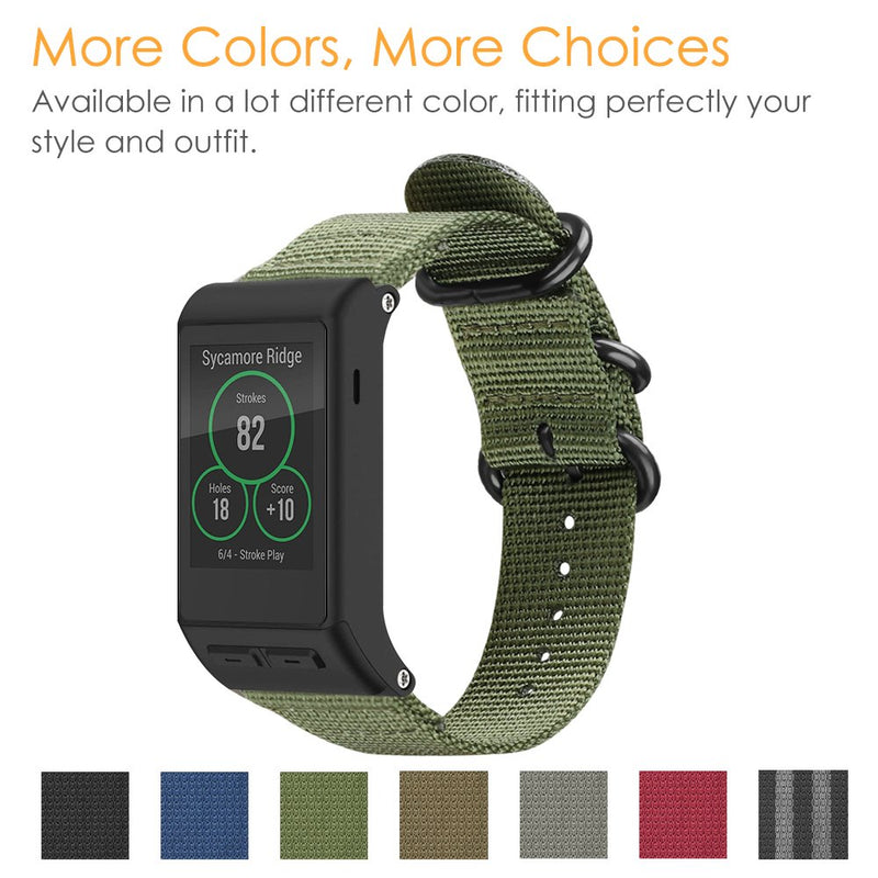 [Australia - AusPower] - Fintie Band Compatible with Garmin VIVOACTIVE HR, Soft Nylon Sport Straps Adjustable Replacement Watch Bands with Metal Buckle Wristband Compatible Garmin Vivoactive HR Sports GPS Smart Watch, Olive 