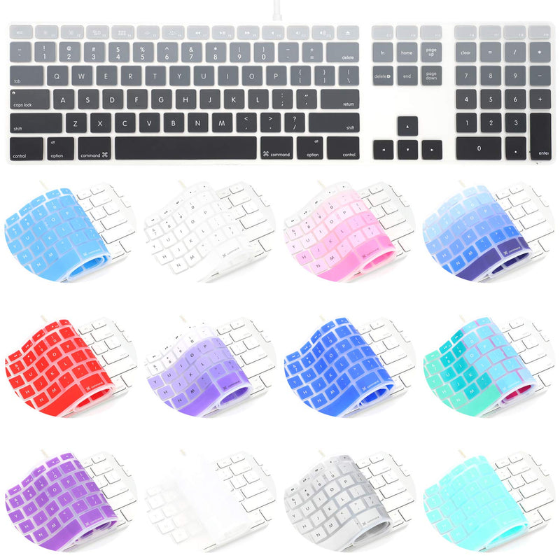 [Australia - AusPower] - Allinside Ombre Grey Keyboard Cover for iMac Wired USB Keyboard A1243 MB110LL/B A1243: Rectangle Keys at First Line 03 Ombre Gray 