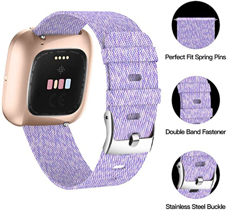 [Australia - AusPower] - Compatible for iTouch Air 3 Band, Lamshaw Breathable Nylon Woven Fabric Replacement Accessory Strap Compatible for iTouch Air 3 40mm / 44mm / i-TOUCH SPORT 3 Smartwatch (Purple, 40mm case) Purple 