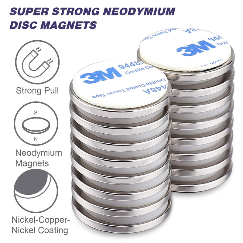 [Australia - AusPower] - Super Strong Neodymium Disc Magnets with Double-sided Adhesive, Powerful Permanent Rare Earth Magnets. Fridge, DIY, Building, Scientific, Craft, and Office Magnets, 1.26 inch D x 1/8 inch H - 16 Packs 30X3 16P 