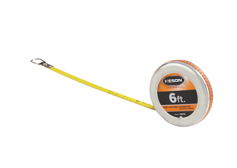 [Australia - AusPower] - Keson PD618 Diameter Measuring Tape with Steel Blade and Case, 1/4-Inch by 6-Foot 