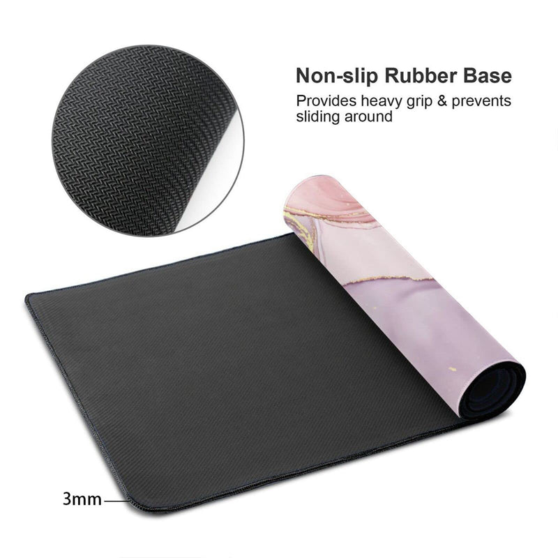 [Australia - AusPower] - Glitter Marble Gaming Mouse Pad XL, Extended Stitched Edges Mousepad,Large Mouse Mat Desk Pad, Long Non Slip Rubber Base Mice Pad（31.5 X 11.8 Inch） Glitter Marble 
