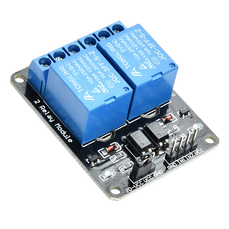 [Australia - AusPower] - Yizhet 5V 2 Channel-Relay DC 5V 230V Relay Shield Module Control Board with Optocoupler for Raspberry Pi PIC AVR MCU DSP ARM TTL Logic (1 PCS) 