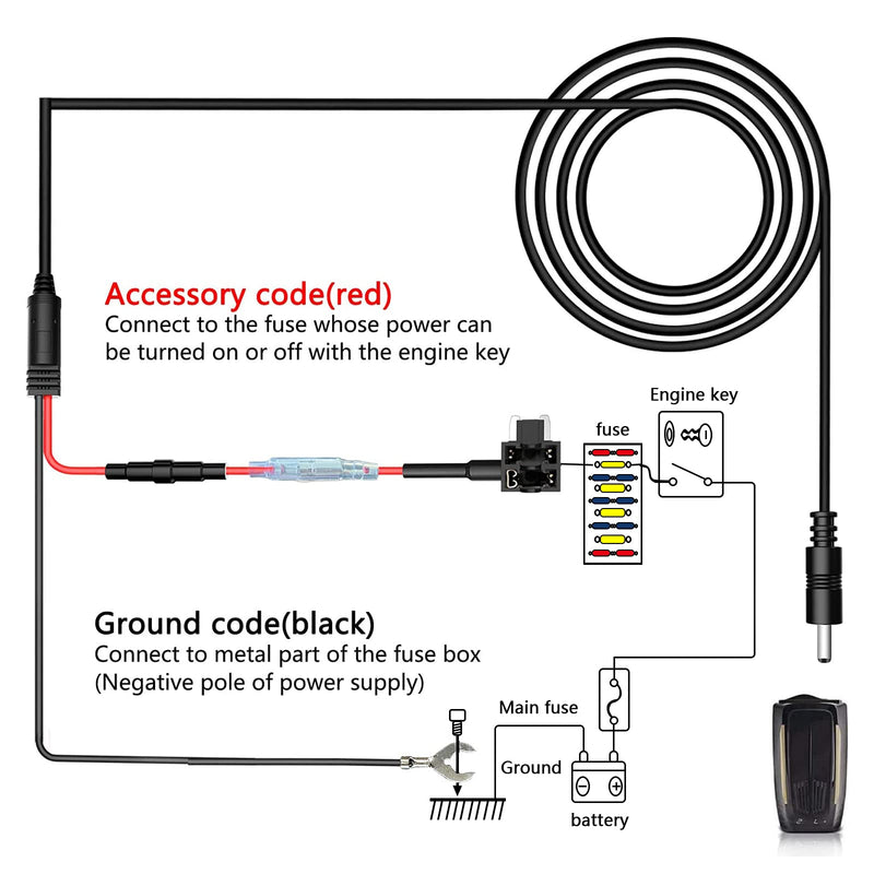 [Australia - AusPower] - Radar Detector Hardwire Kit,Direct Wire Wiring kit for Escort Valentine One Uniden Beltronics Cobra Radar Detector Quick Connection Plug and Play Power Cord Cable Black2 