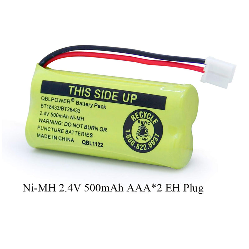 [Australia - AusPower] - QBLPOWER BT18433 BT28433 BT-8300 BATT-6010 Rechargeable Battery BT184342 BT284342 BT1011 BT1018 BT1022 BT1031 89-1326-00-00/89-1330-01-00/CPH-515D 2.4V(Pack of 4) 4 Pack BT18433 Batteries 