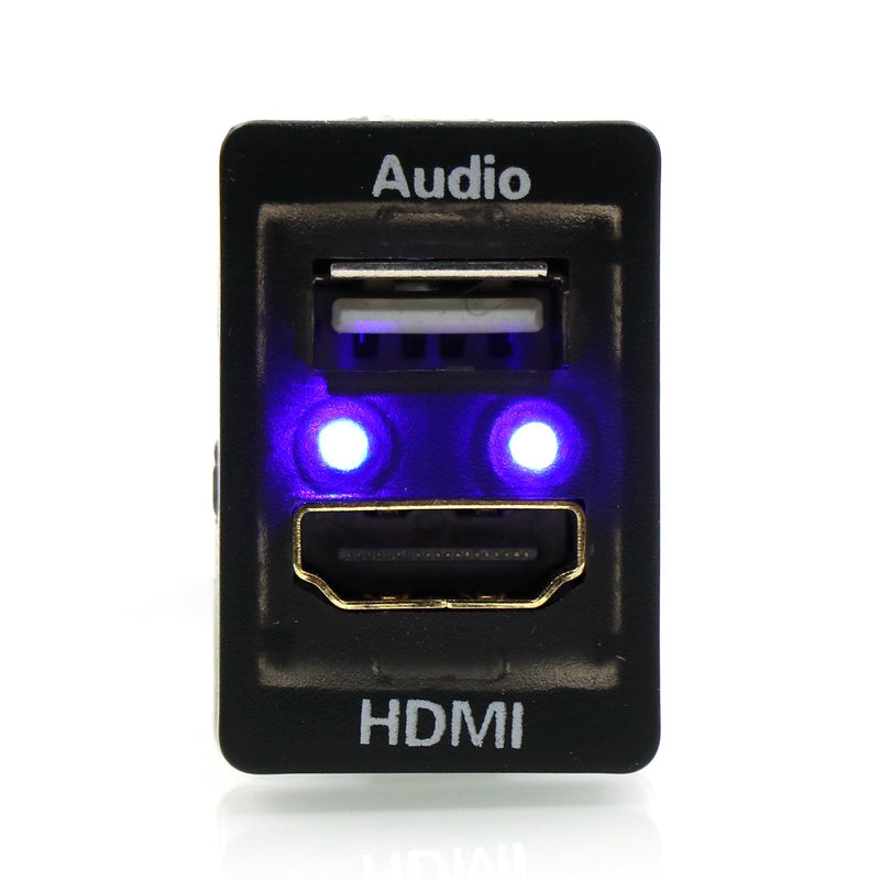 [Australia - AusPower] - HDMI Socket Mount Cable +USB Audio Input Audio Relay Use for Toyota 1.3*0.87inch 