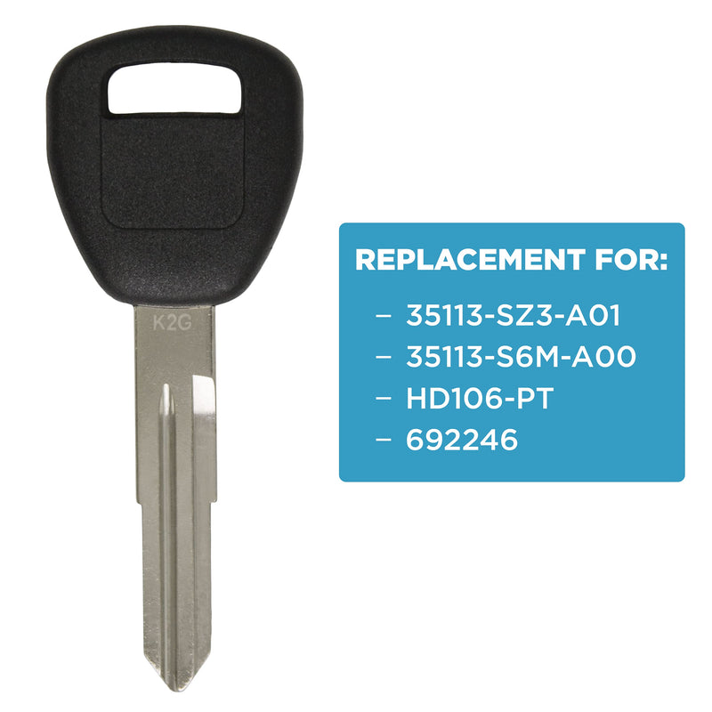 [Australia - AusPower] - Keyless2Go Replacement for New Uncut Transponder Ignition ID 13 Chip Car Key HD106 (2 Pack) 