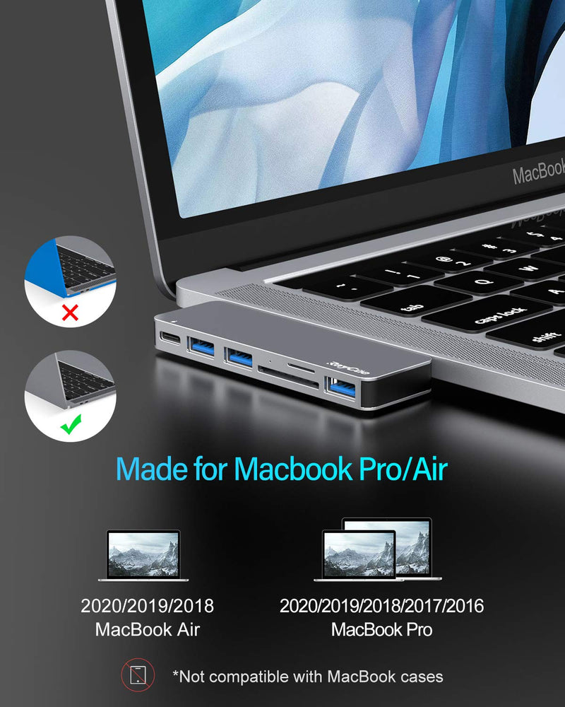 [Australia - AusPower] - MacBook Pro/Air USB Accessories with 3 USB 3.0 Ports, TF/SD Card Reader, Thunderbolt 3 PD Port, USB C Adapter for MacBook Pro/Air 13" 15" 16" Compatible with MacBook Pro/Air 2021-2016 