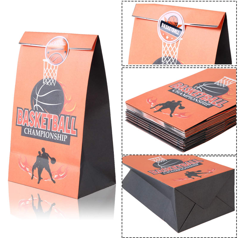 [Australia - AusPower] - 20 Pack Basketball Party Supplies, Candy Favor Bags with Stickers Basketball Goodie Gift Treat Bags for Basketball Themed Birthday Party Decoration 