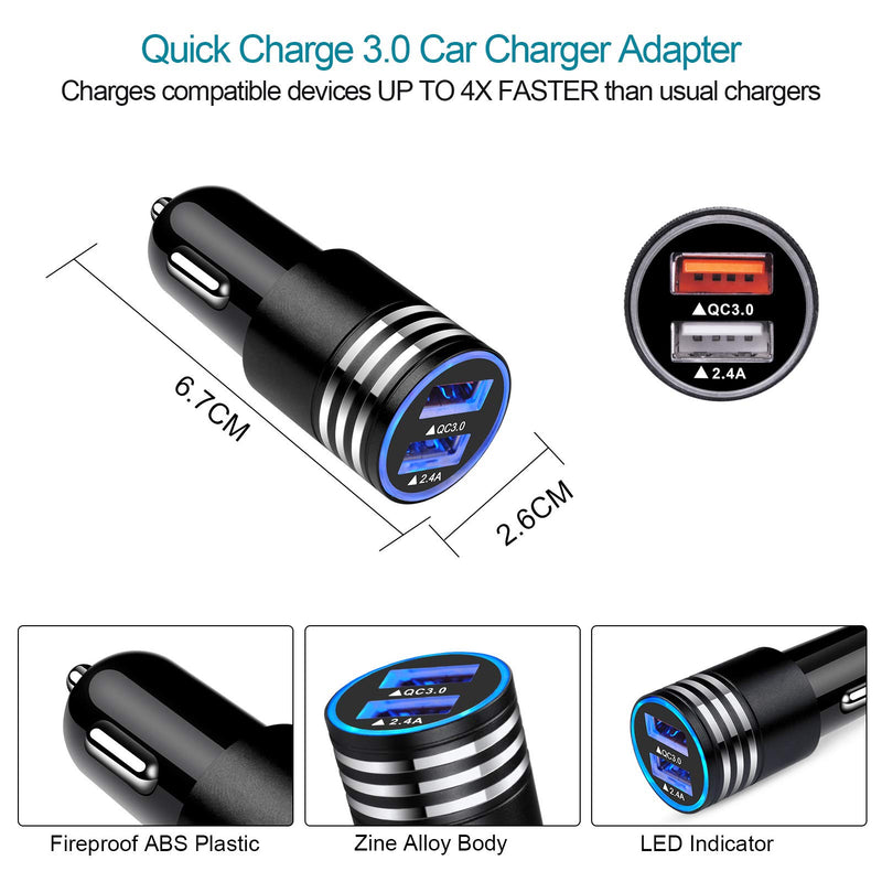 [Australia - AusPower] - Fast USB C Charger Kit,QC3.0 Wall Charger Car Charger for Samsung Galaxy S21 S20 S10+ A12 A42 A32 A52 A72 A51 A21 A71 Note 20 Ultra 21,Moto G Power G Stylus G Play G7 G8 G9,Type C Phone Cable(3ft+6ft) 