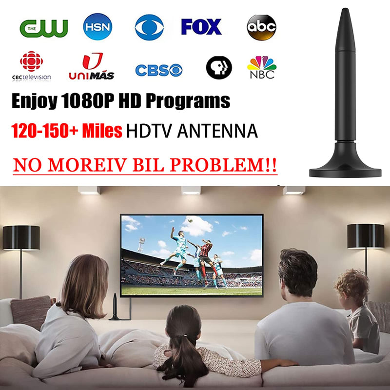 [Australia - AusPower] - TV Antenna- 2022 Newest HDTV Indoor Digital TV Antenna 130+ Miles Range with Amplifier Signal Booster 4K HD Free Local Channels Support All Television -10ft High Performance Coax Cable 