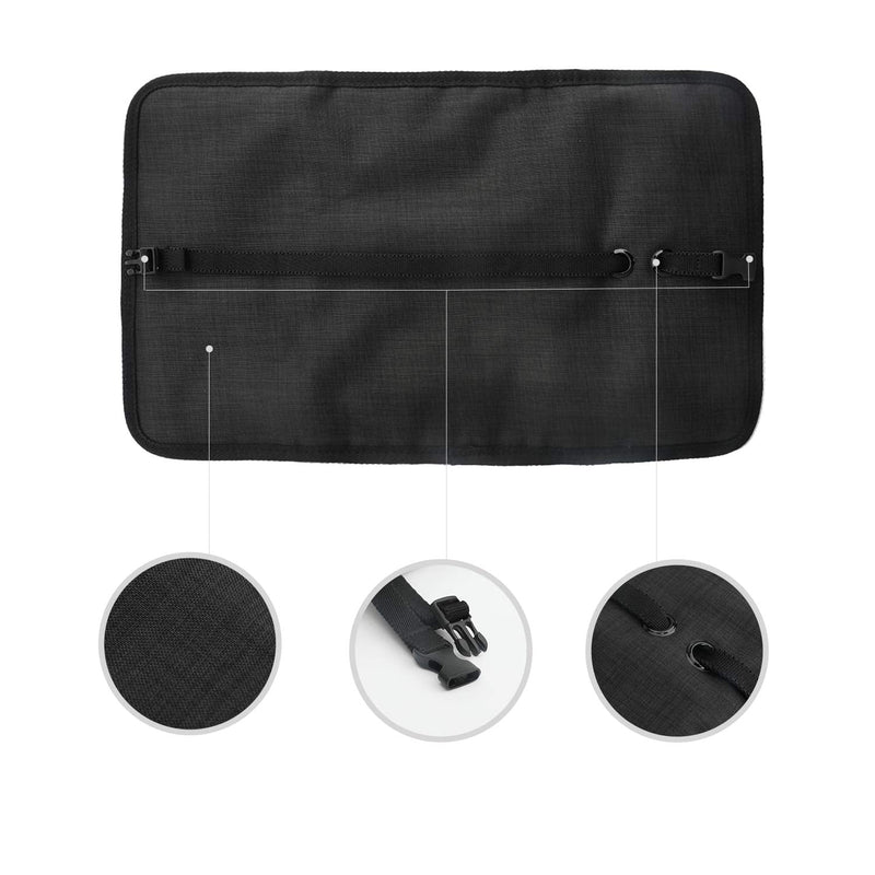 [Australia - AusPower] - Patu Roll Up Electronics Accessories Travel Gear Organizer Case, Black - Portable Universal External Batteries Hard Drives Cable Management Healthcare Cosmetics Kit Bag 