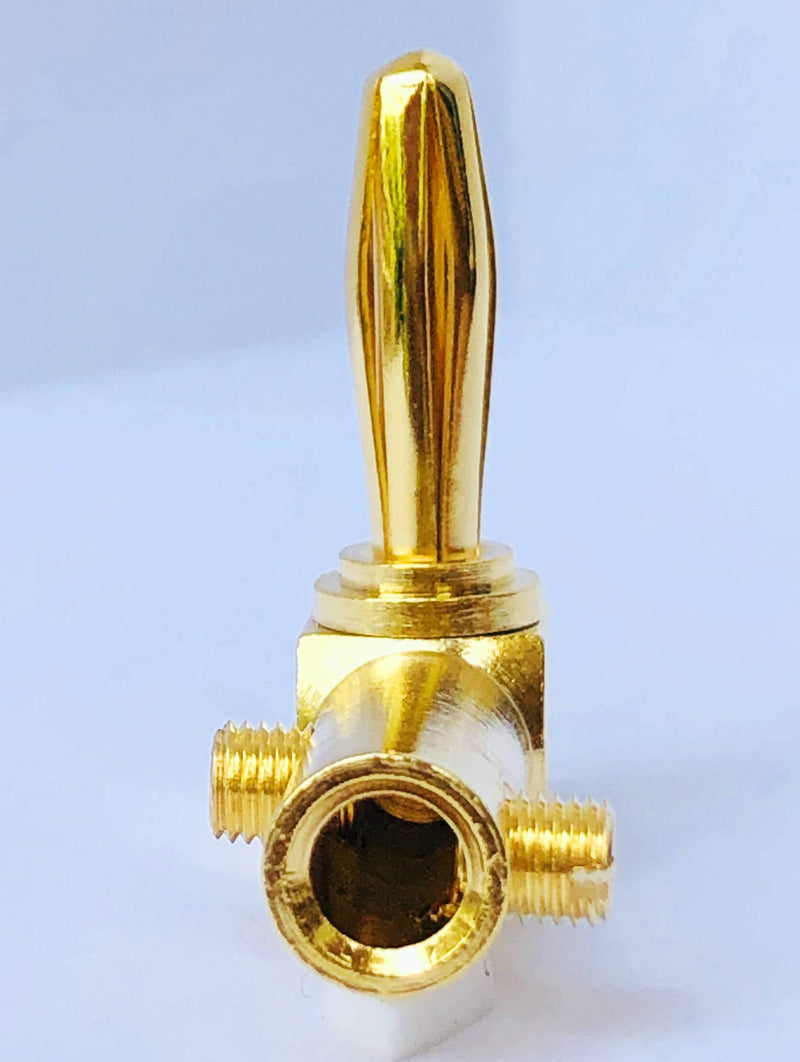 [Australia - AusPower] - Goaycer 4mm Banana Plugs Right Angle 6 Pairs, 24k Gold Plated 90 Degree Speaker Connector (12Pcs) 