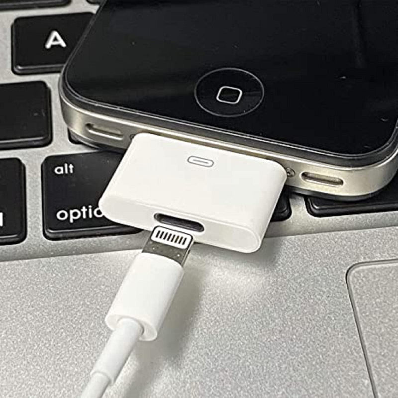 [Australia - AusPower] - Giom MFi Certified Lightning to 30 Pin Adapter Male to 8- -Pin Female Connector Converter with iPhone Charger Cable Cord Compatible iPhone 13 Pro 12 11 X 8 7 6P 5S 4S 4 3 3G 2 /iPad/iPod White 