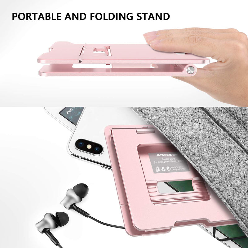 [Australia - AusPower] - BENTOBEN iPad Stand, Samsung Tablet Stand, Drawing Tablet Stand, Adjustable Charging Stand for iPad Android Tablets, Portable Dock Station for Apple Watch Series 5/4/3/2/1 iPhone Smartphone, Rose Gold S021-Rose Gold 