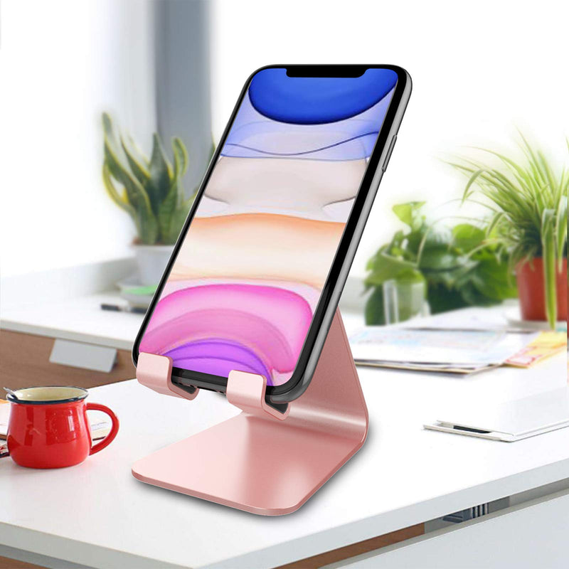 [Australia - AusPower] - CreaDream Cell Phone Stand, Cradle, Holder,Aluminum Desktop Stand Compatible with Switch, All Smart Phone, iPhone 11 Pro Xs Max Xr X Se 8 7 6 6s Plus SE 5 5s-Rose Gold Rose Gold 