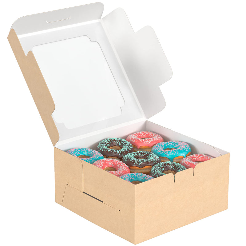 [Australia - AusPower] - Cupcake Boxes 4 Pack Kraft 15 pcs - 6x6x3 Bakery Box with Inserts - 4 Count Cupcake Container - 4 Cupcake Boxes for Cookies, Dessert, Treat, Muffin Boxes - Sturdy Charcuterie Packaging 6 Inch 4 pack, Kraft 15 pcs 
