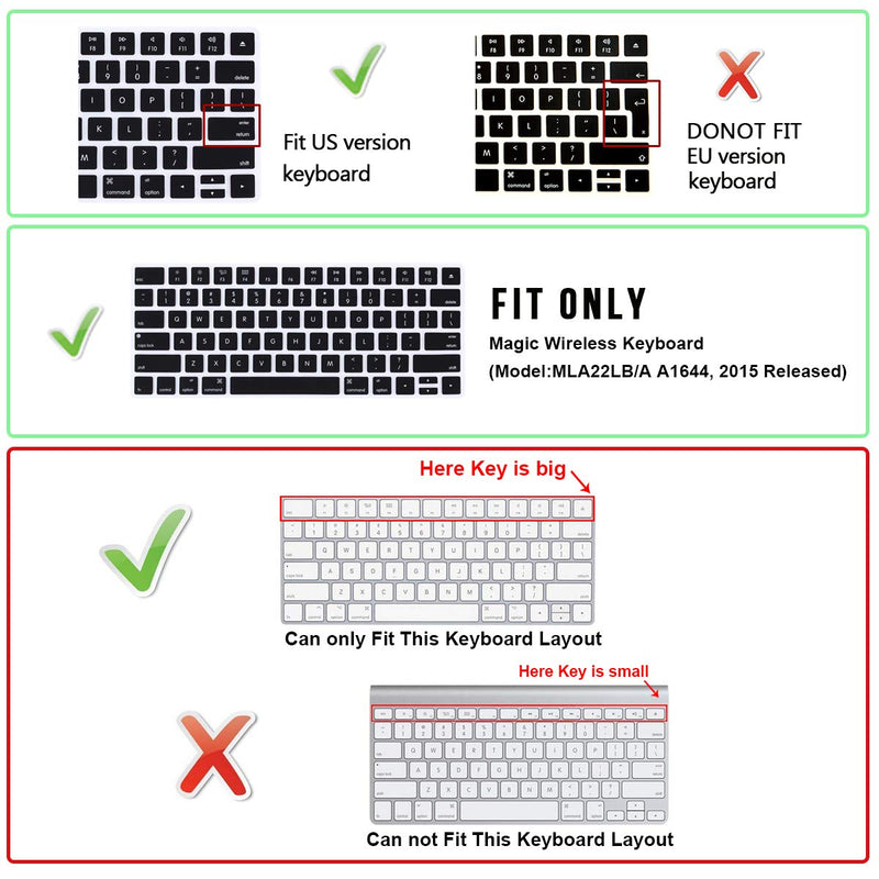 [Australia - AusPower] - WYGCH Keyboard Cover Skin for iMac Magic Wireless Keyboard MLA22LL/ A (Model: A1644), Silicone Skin Protector with Pattern & Big Letter Design, US Layout, Bohemian B-Bohemian 