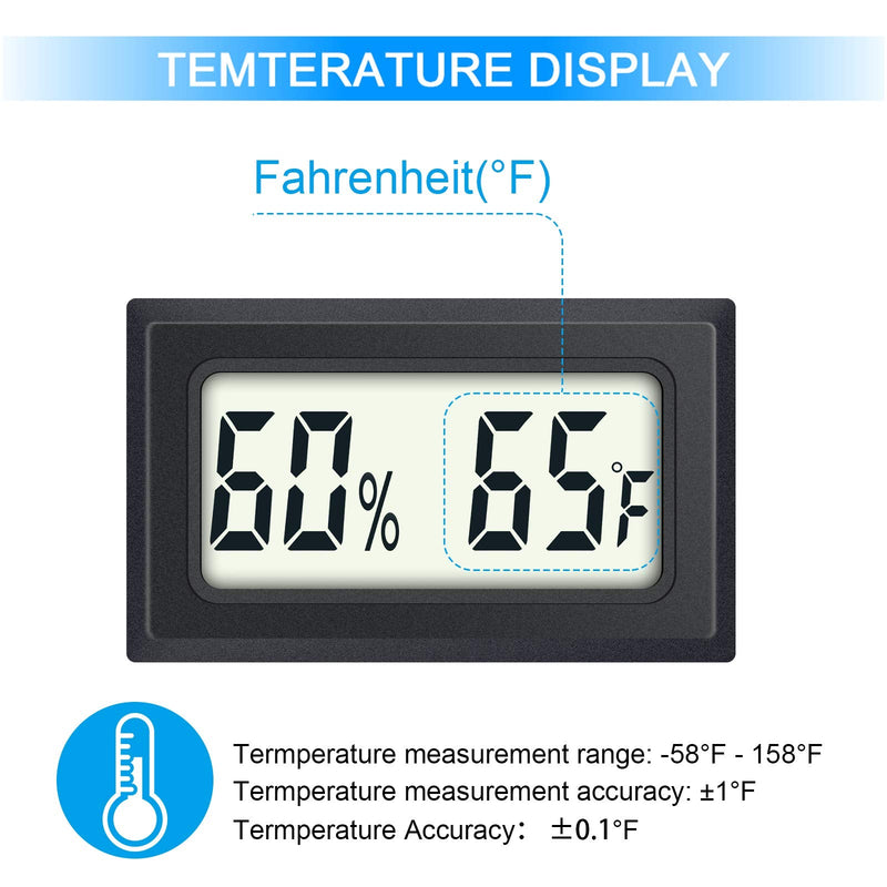 [Australia - AusPower] - Mini Digital Thermometer 2-Pack Hygrometer Indoor Humidity Monitor Temperature Humidity Gauge Meter with Fahrenheit (℉) for Humidors, Greenhouse, Garden, Cellar, Closet, Fridge Etc by DWEPTU 