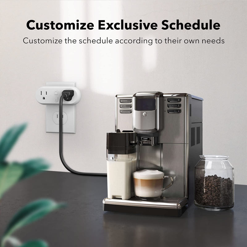 [Australia - AusPower] - HBN Smart Plug 15A, WiFi&Bluetooth Outlet Extender Dual Socket Plugs Works with Alexa, Google Home Assistant, Remote Control with Timer Function, No Hub Required, ETL Certified, 2.4G WiFi Only, 2-Pack 2 Pack 