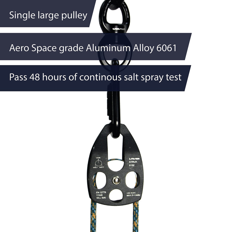 [Australia - AusPower] - Fusion Climb Strux Aluminum Rescue Side Swing Pulley Matte Black 34KN 