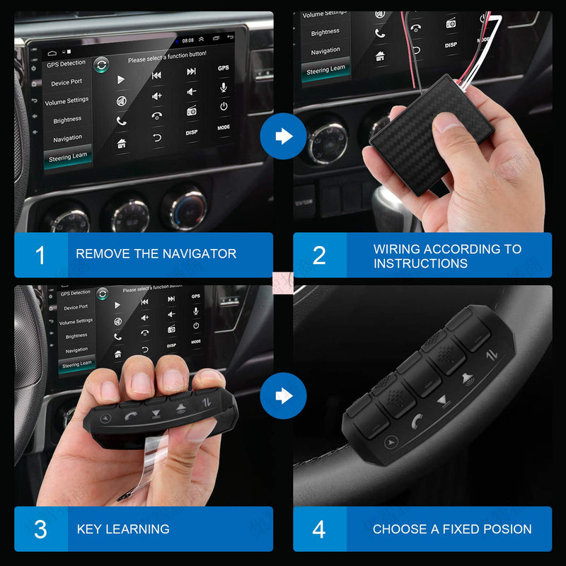 [Australia - AusPower] - ANKEWAY Steering Wheel Controller for Android Car Radio, Installation Only Takes 5 Minutes, 10 Function Buttons for Controlling Hands-Free Calling/GPS Navigation/Radio/Music/Video 