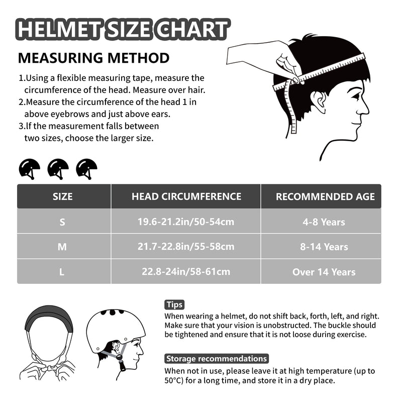 [Australia - AusPower] - Afranti Bike Helmet Toddler Helmet 19.6"-24" Adjustable Helmet for Kids Age 4 and Older Skateboard Helmet CPSC Certified Youth Helmet for Bicycle Roller Scooter & Inline Skating Black S (50cm-54cm / 19.6"-21.2") 