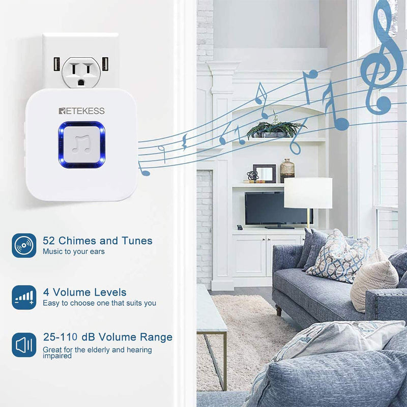 [Australia - AusPower] - Retekess TH003 Wireless Caregiver Pager System,Remote Nurse Alert System,492ft,1 Plug-in Receiver,1 SOS Help Pendant Call Button for Home,Elderly,Patient,Disabled,Pregnant Woman 