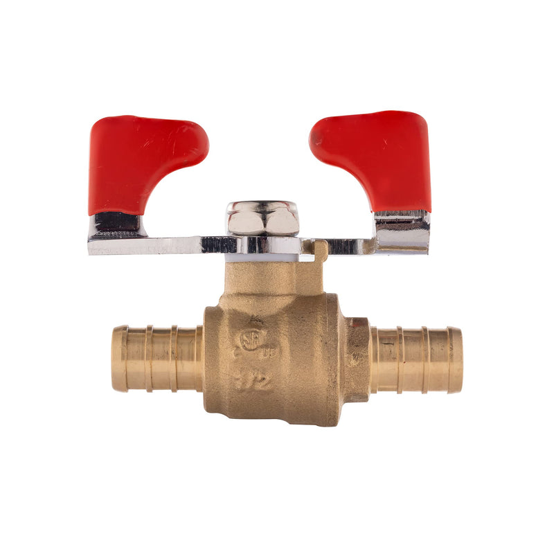 [Australia - AusPower] - (Pack of 2) EFIELD 1/2 Inch Barb Crimp Pex Full Port Shut Off Ball Valve Hot and Cold With Butterfly Handle,Lead Free Brass-2 Pieces 