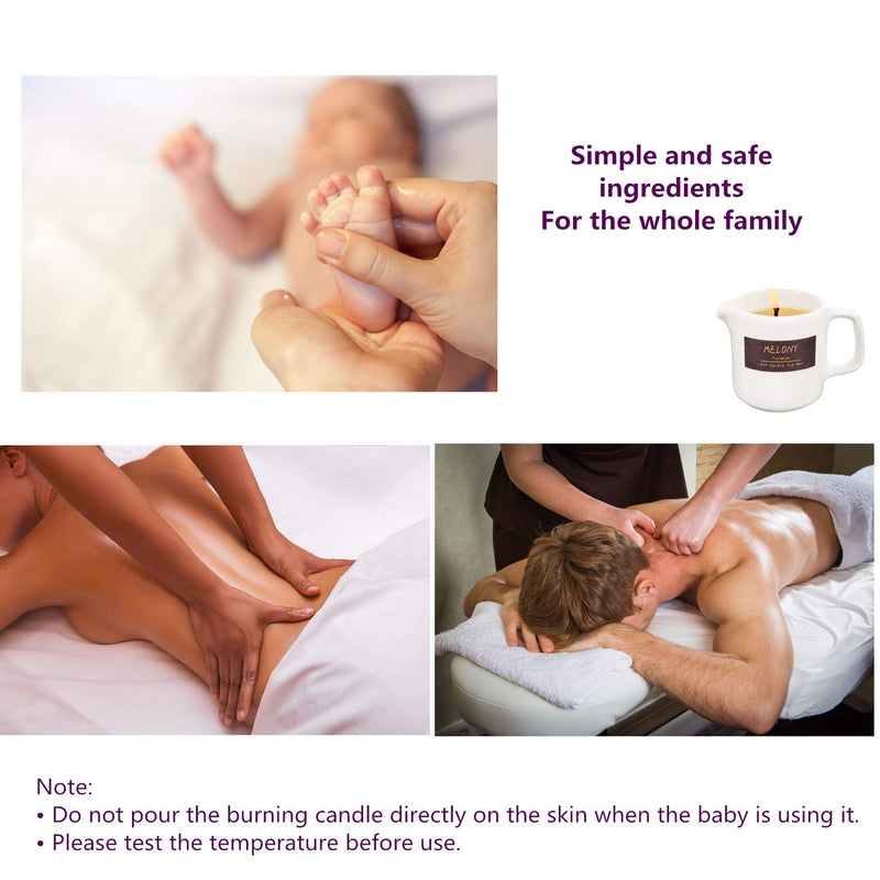 [Australia - AusPower] - MELONY Massage Candles Natural Edible Soy Lecithins Moisturizing SPA, Skin Treatment, Coconut , 2.82oz 