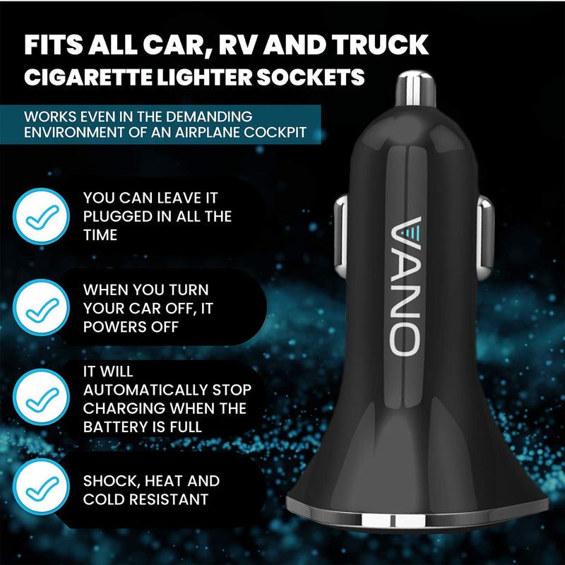 [Australia - AusPower] - Vano Fast 3 Port USB Car Charger with Qualcomm Quick Charge 3.0 - Cigarette Lighter Socket Adapter to Recharge Any USB Device - Compatible with Samsung Galaxy, iPhone and More 