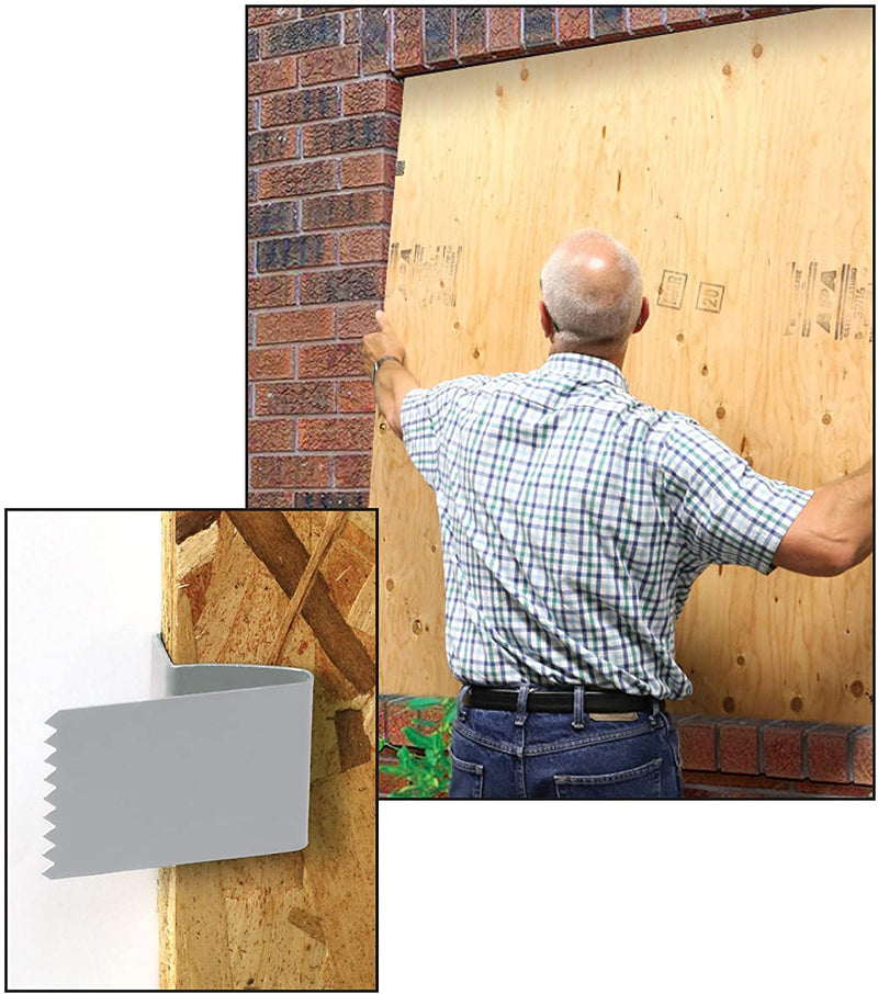 [Australia - AusPower] - Prime-Line S 5100 Hurricane Board-Up Clips, Fits 1/2 inch Thick Plywood, Zinc-Plated Steel, For Brick, Wood and Stucco, (2-pack)0,Black 