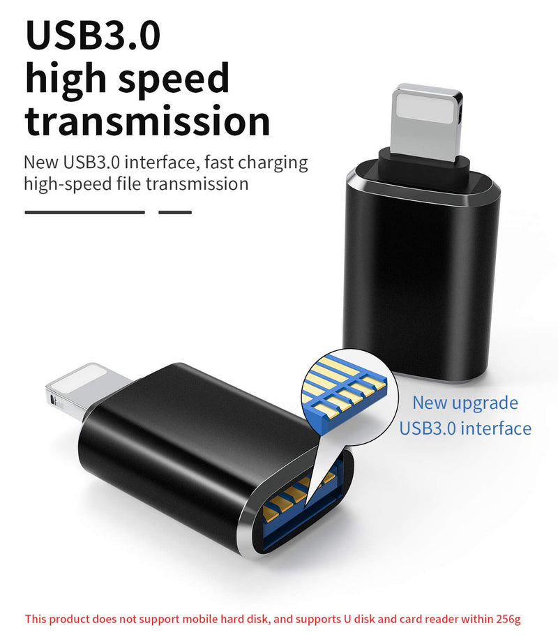 [Australia - AusPower] - Lightning Male to USB3.0 Female Adapter OTG Cable for iPhone 12 11 Xr X XS 8 7 Plus Max Compatible with iPad Air Pro Mini,Support Camera Card Reader Mouse Keyboard Hubs Piano Converter Connect U Disk 