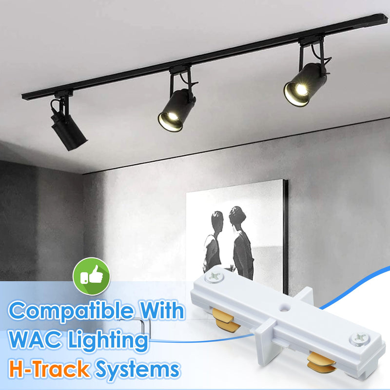 [Australia - AusPower] - Enhon 2 Pack H Track Dead End I Connector Compatible with WAC Lighting H Track Systems, 3 Wire 1 Track Lighting Kit for H Track System Track Lighting Accessories, LED Lights Connector in White 