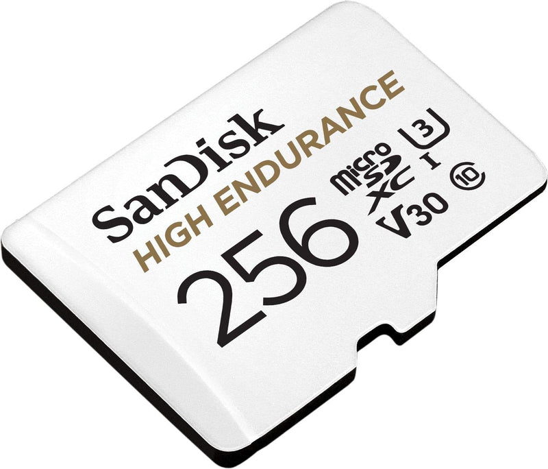 [Australia - AusPower] - SanDisk 256GB High Endurance Video microSDXC Card with Adapter for Dash Cam and Home Monitoring systems - C10, U3, V30, 4K UHD, Micro SD Card - SDSQQNR-256G-GN6IA 256 GB Card Only 