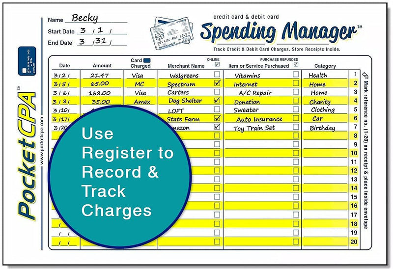 [Australia - AusPower] - Credit Card Spending Envelopes. Large Envelopes with Ledger to Record & Track Purchases. Stores Receipts. Matches Receipts & Purchases to Charges on Monthly Statements. Budget Organizer. 12/Pack. 