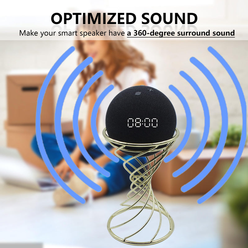 [Australia - AusPower] - Dutiplus Smart Speaker Table Stand Decorative Holder for Echo Dot 3rd/4th/5th Gen, Echo 4th/5th Gen, Echo Glow, Apple Homepod Mini and Google Home Mini/Nest Mini (Bronze) Bronze 