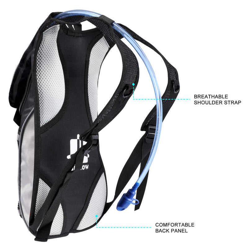 [Australia - AusPower] - KUYOU Hydration Pack with 2L Hydration Bladder Lightweight Insulation Water Rucksack Backpack Bladder Bag Cycling Bicycle Bike/Hiking Climbing Pouch Black 