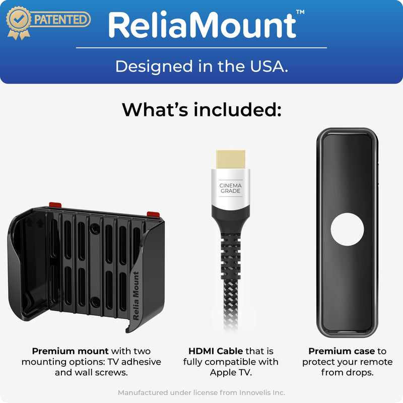 [Australia - AusPower] - ReliaMount Apple TV Mount (Premium Black Apple TV Mount, Case, and Cable) Premium Black Apple TV Mount, Case, and Cable 