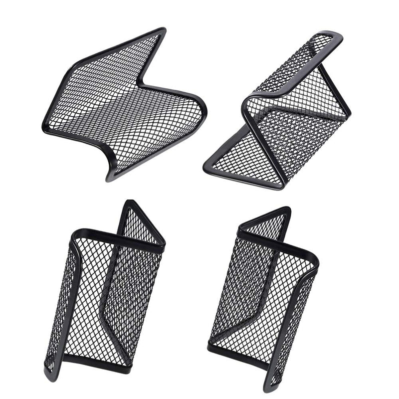 [Australia - AusPower] - Rocutus 8pcs Business Card Holder Metal Business Card Holder Desk Business Card Holder Card Organizer Black Mesh Business Card Display Business Card Holder Desk Business Card Holder (Black) 