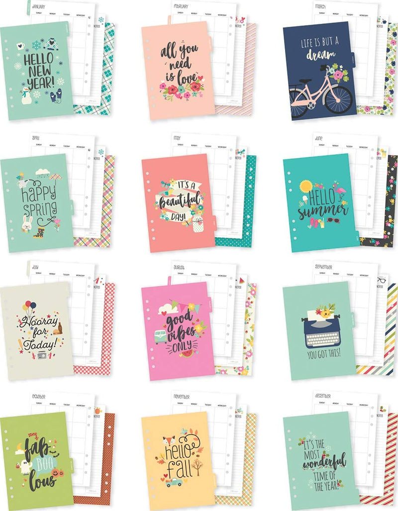 [Australia - AusPower] - Simple Stories Carpe Diem Seasons Double-Sided A5 Planner Inserts-Monthly, Undated 